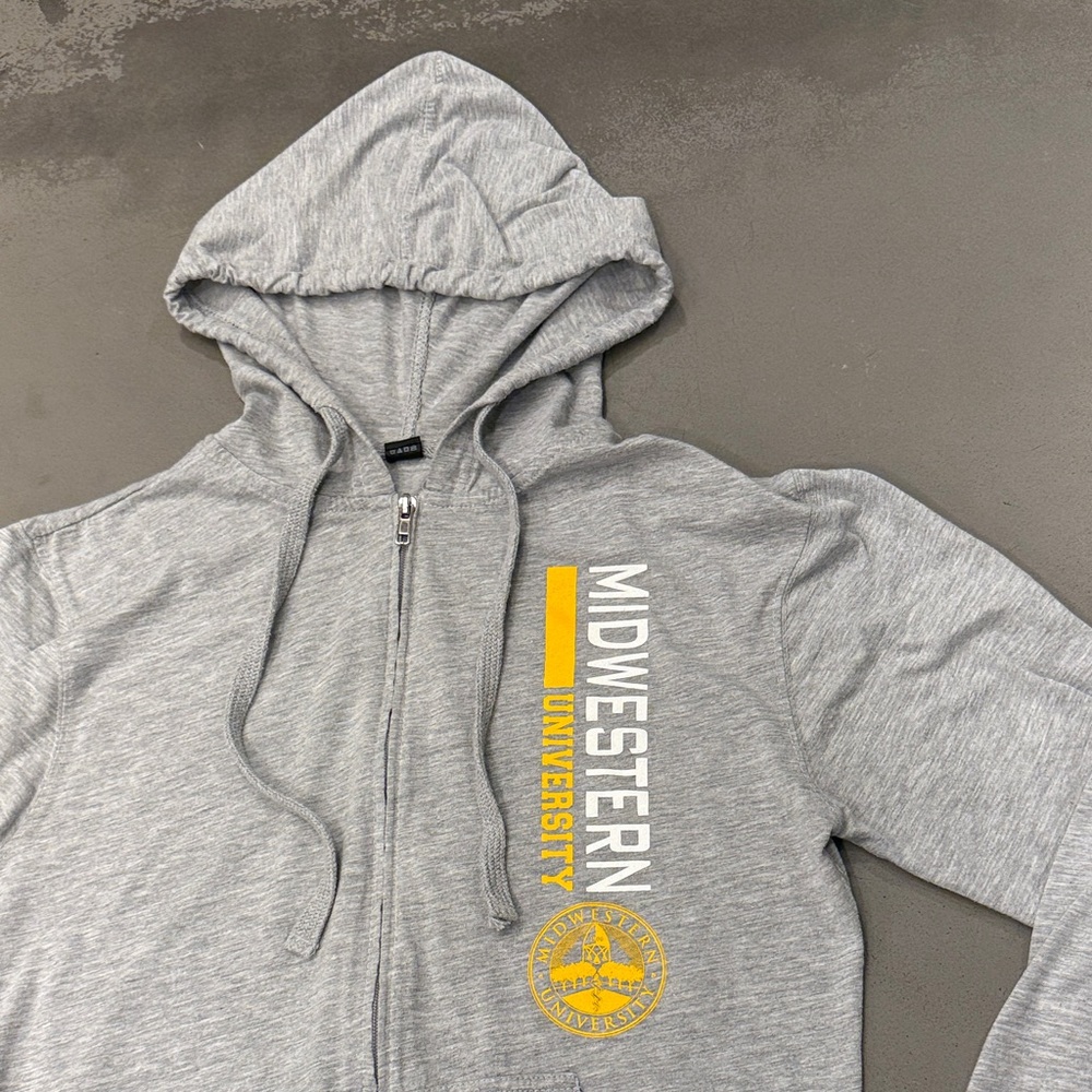 Gray Midwestern University T-Shirt Weight Hoodie